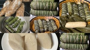 Image des bâtons de manioc et chikwangues